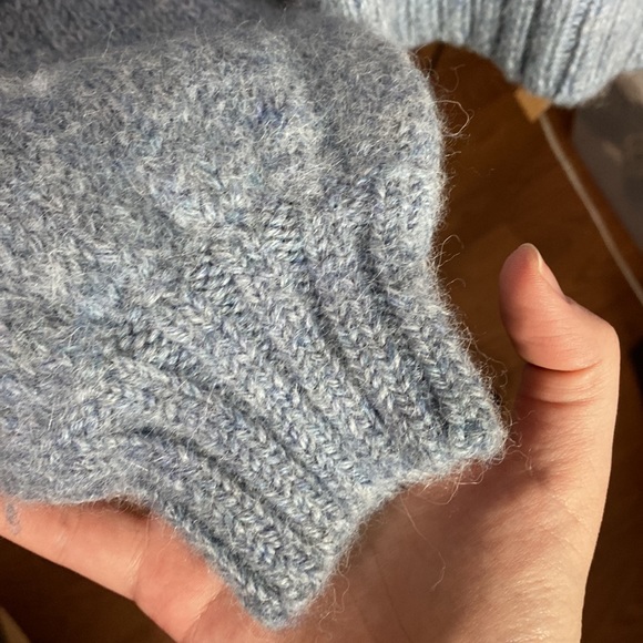 Reformation Belvedere baby alpaca oversized Henley sweater in blue size S - Picture 14 of 15